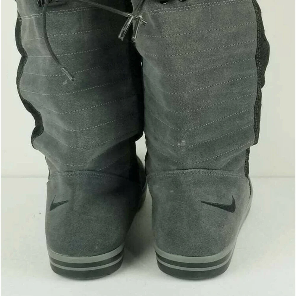 Nike Women's Facile Black & Gray Mid Calf Winter Boot US 8 Shearling Rain boot - Picture 10 of 12